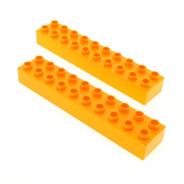 2x Lego Duplo Basic Bau Stein hell orange 2x10 für Set 4960 4690 3299 5544 2291