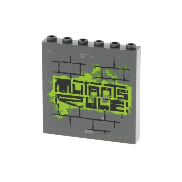 1x Lego Panele 1x6x5 neu-dunkel grau Wand Sticker MUTANTS RULE! 59349pb065