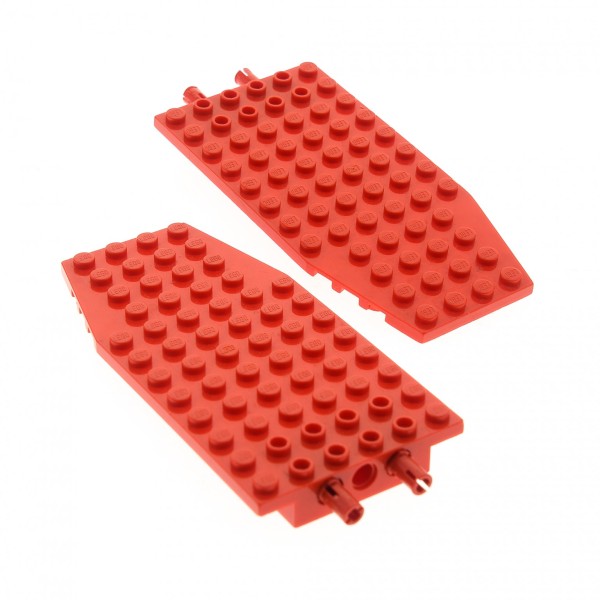 2 x Lego Flügel Bau Platte rot 6x12x1 Flugzeug 2 Pins Ecke 42607c01