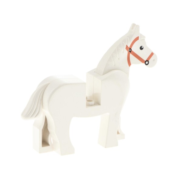 1x Lego Tier Pferd B-Ware abgenutzt weiß Zügel Ritter 4121830 4493c01pb04