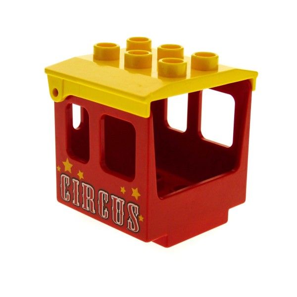 1x Lego Duplo Aufsatz Zug rot 3x3x3 Kabine CIRCUS Dach gelb Lok 4543 4544pb05