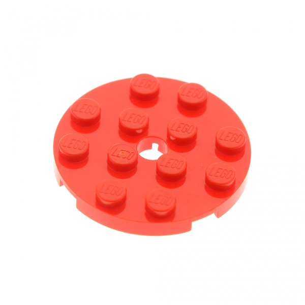 1x Lego Bau Platte rund 4x4 rot mit Loch Stein Scheibe Rundplatte 4515348 60474