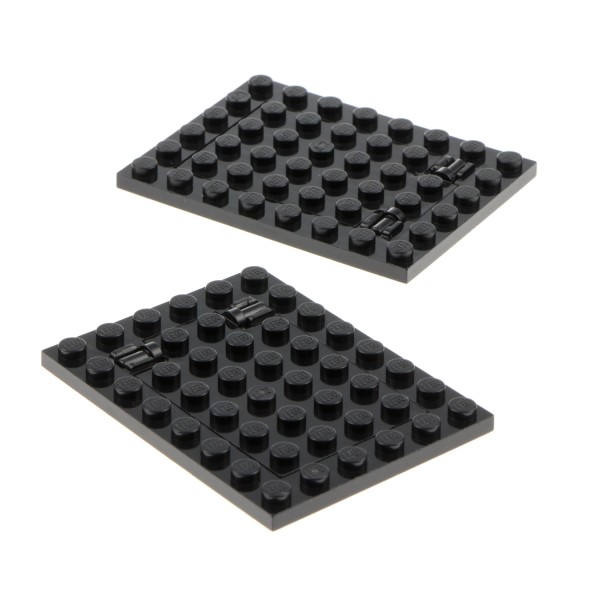 2x Lego Falltür Rahmen 6x8 schwarz Tür 4x6 lange Pins 92099 92107