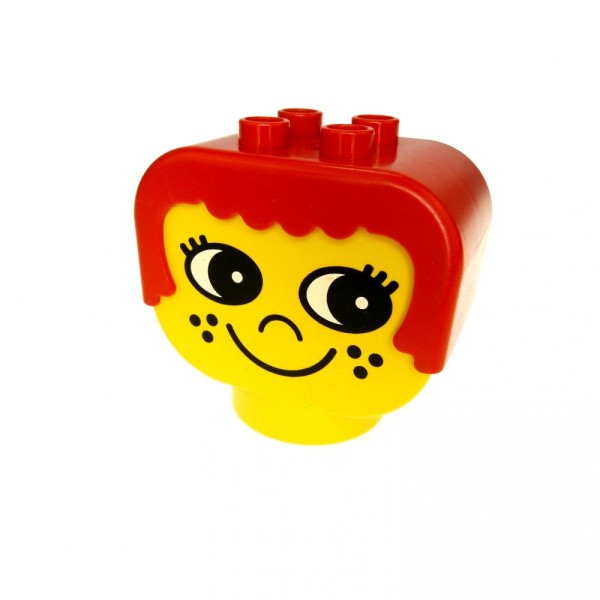 1x Lego Duplo Primo Baby Figur Kopf Hase gelb rot Bau Stein dup002