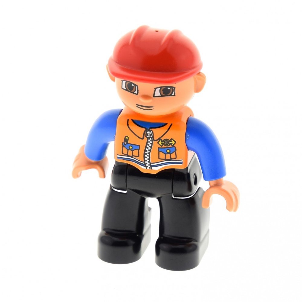 Lego Duplo Figur Mann Müllmann orange overall