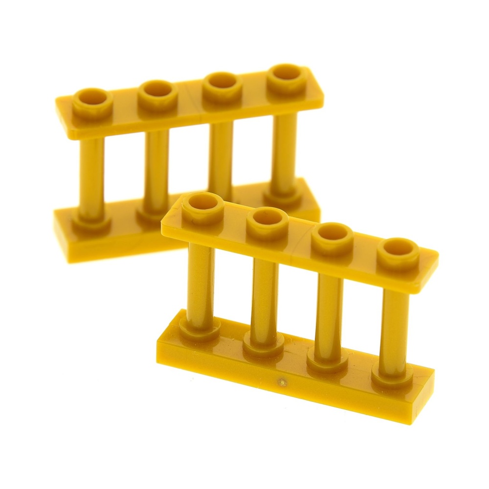 Lego Fence 1x4x2 Spindled lot of 10 pieces pearl gold